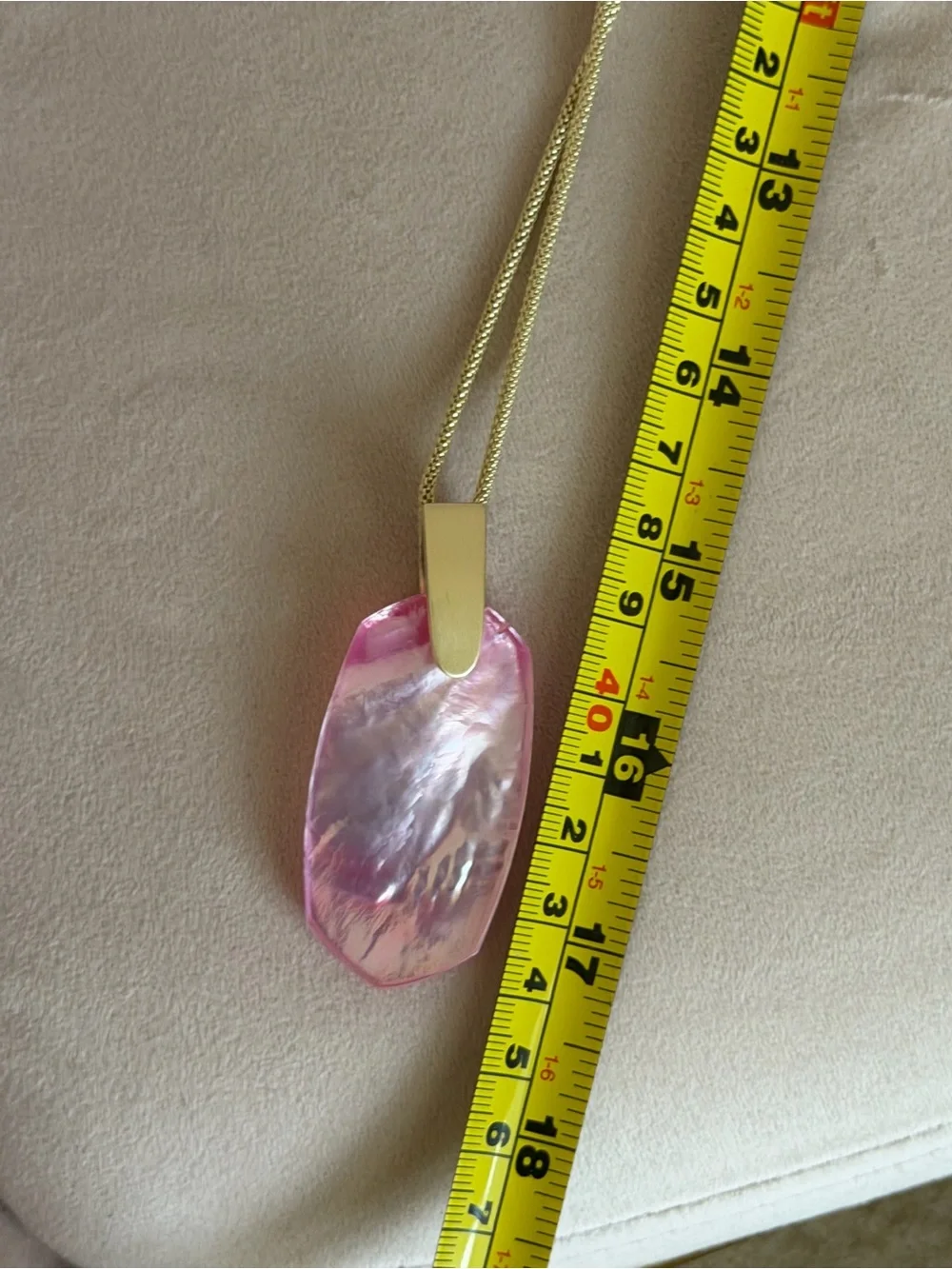 Kendra Scott Inez Gold Long Pendant Necklace in Pink 💕